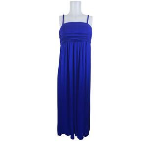 Soma Brilliant Blue Built in Bra Summer Pockets Soft Comfortable Maxi Dress S